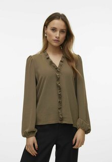 Блузка Alva Ems Ls V-Neck Ga Vero Moda, цвет capers