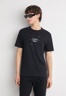 футболка с принтом Optic Line Logo Calvin Klein, черный
