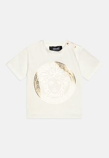 Футболка с принтом Medusa Greca Print Unisex Versace, цвет white/gold