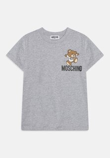 Футболка с принтом Unisex MOSCHINO, цвет grigio chiaro melang