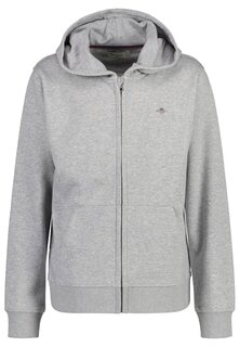 Толстовка на молнии Shield Full GANT, цвет light grey melange