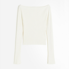 Топ H&amp;M Rib-knit Boat-neck, кремовый H&M