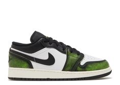 Кроссовки Air Jordan Air Jordan 1 Low Se Gs &apos;Wear-Away - Electric Green&apos;, белый