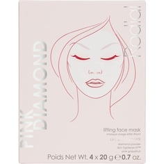 Тканевая маска-лифтинг для лица Rodial Pink Diamond с алмазной пудрой и витамином С — упаковка из 4 пакетиков