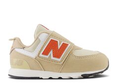 Кроссовки New Balance 574 New-B Hook &amp; Loop Toddler Wide &apos;Incense Poppy&apos;, кремовый