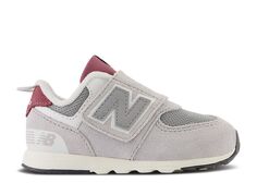 Кроссовки New Balance 574 New-B Hook &amp; Loop Toddler &apos;Raincloud Burgundy&apos;, серый