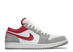 Кроссовки Air Jordan Air Jordan 1 Low Se &apos;Light Smoke Grey Gym Red&apos;, белый