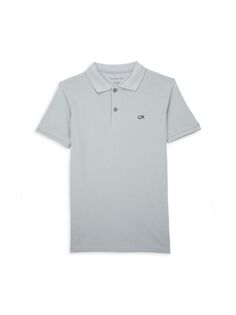 Рубашка-поло с логотипом для мальчиков Calvin Klein, цвет Quarry
