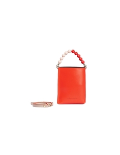Zoe Mini — сумка с ручкой сверху кораллового и телесного цвета Roberta Gandolfi