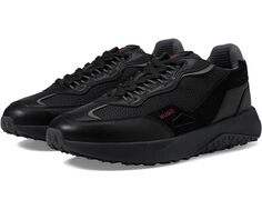 Кроссовки HUGO Kane Mix Material Run Sneaker, черный