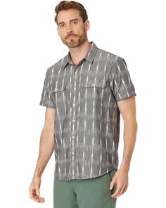 Рубашка Lucky Brand Ikat Short Sleeve Workwear Shirt, черный/белый