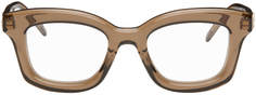 Коричневые квадратные очки Loewe, цвет Shiny light brown