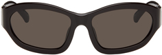 Коричневые солнцезащитные очки Linda Farrow Edition Goggle Dries Van Noten, цвет Dark brown/Silver/Brown