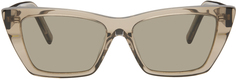 Коричневые солнцезащитные очки из слюды SL 276 Saint Laurent, цвет Brown/Brown/Grey