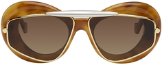 Коричневые солнцезащитные очки в двойной оправе Wing Loewe