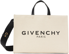 Бежевая сумка-тоут среднего размера G Givenchy