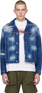 Синяя джинсовая куртка Кабан Dsquared2