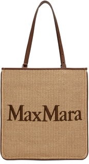 Бежево-коричневая легкая сумка-тоут Max Mara