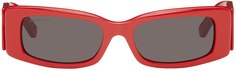 Красные прямоугольные солнцезащитные очки Balenciaga
