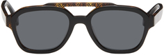 Черные и черепаховые двухслойные солнцезащитные очки Fendi