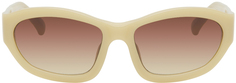 Бежевые солнцезащитные очки Linda Farrow Edition Goggle Dries Van Noten