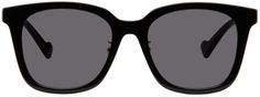 Черные круглые солнцезащитные очки Gucci, цвет Black/Black/Grey