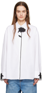 Белая рубашка с цветочным принтом Valentino