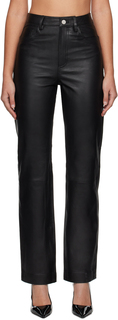 Черные прямые кожаные брюки Remain Birger Christensen