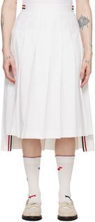 Белая юбка-миди со складками Thom Browne
