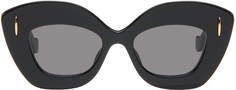 Черные солнцезащитные очки с экранами в стиле ретро Loewe, цвет Black/Smoke