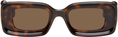 Прямоугольные солнцезащитные очки черепаховой расцветки Loewe