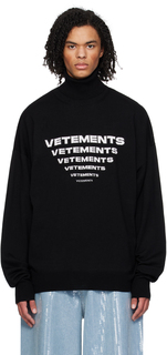 Черный жаккардовый свитер Vetements