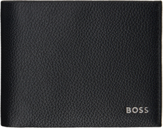 Черный кошелек с логотипом и надписью Boss