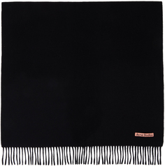 Черный объемный шарф с бахромой Acne Studios