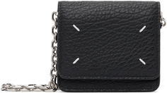 Черная маленькая сумка-кошелек с цепочкой и четырьмя стежками Maison Margiela