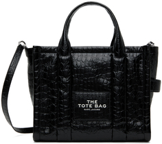 Черная маленькая сумка-тоут с тиснением под крокодила Marc Jacobs, цвет Black