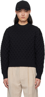 Черный свитер с надписью Le pull Torsade Jacquemus