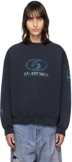 Черный свободный свитшот Balenciaga