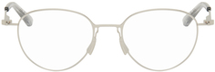 Серебряные круглые очки Bottega Veneta, цвет Silver/Silver/Transparent