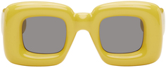 Желтые завышенные прямоугольные солнцезащитные очки Loewe