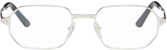 Серебряные прямоугольные очки Cartier, цвет Silver/Silver/Transparent