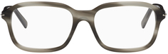 Серые квадратные очки Gucci, цвет Havana/Havana/Transparent