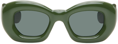 Зеленые надутые солнцезащитные очки-бабочки Loewe