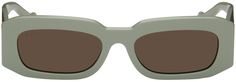 Зеленые прямоугольные солнцезащитные очки Gucci, цвет Green/Green/Brown