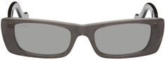 Серые прямоугольные солнцезащитные очки Gucci