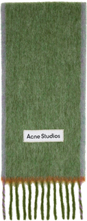 Зеленый узкий шарф Acne Studios, цвет Grass green
