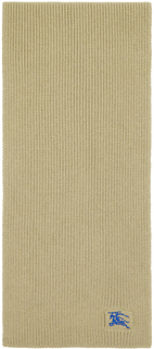 Кашемировый шарф в рубчик серо-коричневого цвета Burberry