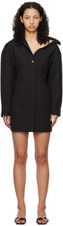 Черное мини-платье Les Classiques &apos;La mini robe chemise&apos; Jacquemus