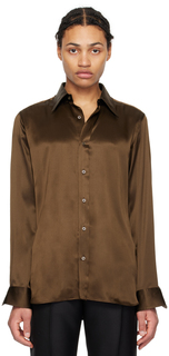 Коричневая рубашка на пуговицах Tom Ford