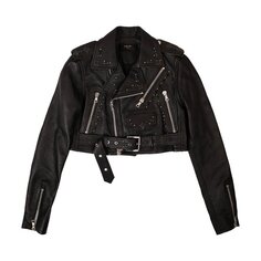 Куртка Amiri Leather Studded Cropped &apos;Black&apos;, черный